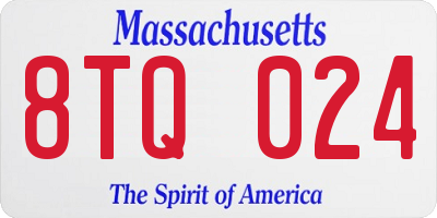 MA license plate 8TQ024