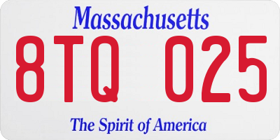MA license plate 8TQ025