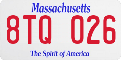 MA license plate 8TQ026