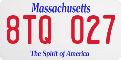 MA license plate 8TQ027
