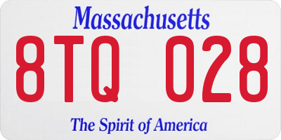 MA license plate 8TQ028