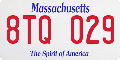 MA license plate 8TQ029