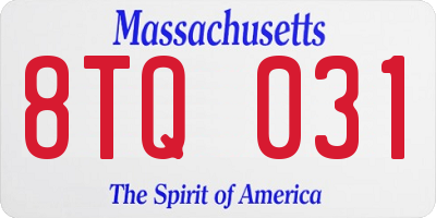 MA license plate 8TQ031