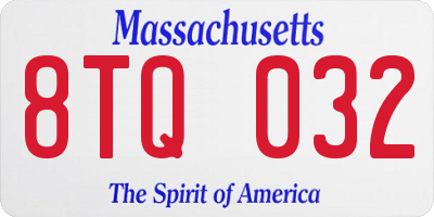 MA license plate 8TQ032