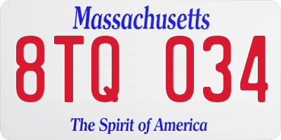 MA license plate 8TQ034