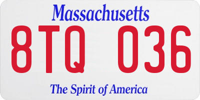 MA license plate 8TQ036