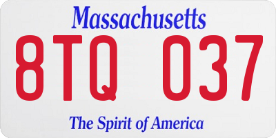 MA license plate 8TQ037
