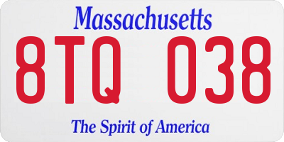 MA license plate 8TQ038