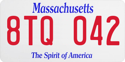 MA license plate 8TQ042
