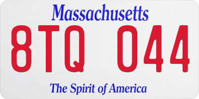 MA license plate 8TQ044