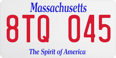 MA license plate 8TQ045