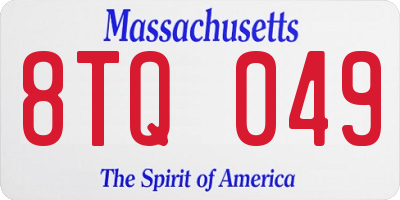 MA license plate 8TQ049