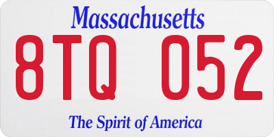 MA license plate 8TQ052