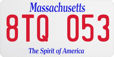 MA license plate 8TQ053