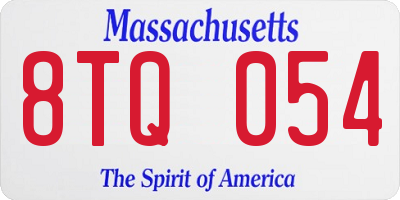MA license plate 8TQ054