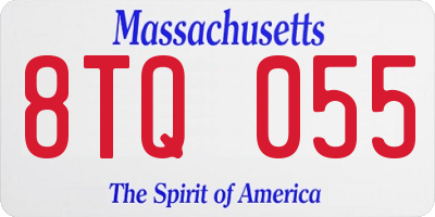 MA license plate 8TQ055