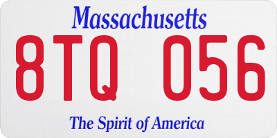 MA license plate 8TQ056