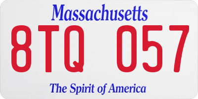 MA license plate 8TQ057