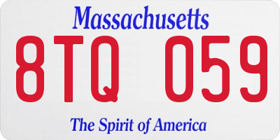MA license plate 8TQ059
