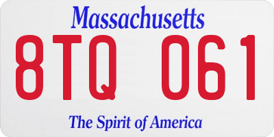 MA license plate 8TQ061
