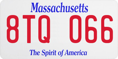 MA license plate 8TQ066