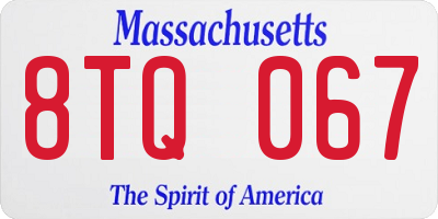 MA license plate 8TQ067