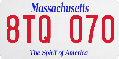 MA license plate 8TQ070