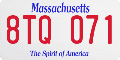 MA license plate 8TQ071