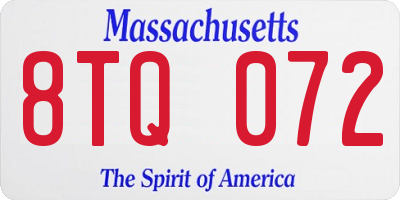 MA license plate 8TQ072