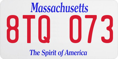 MA license plate 8TQ073