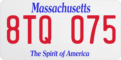 MA license plate 8TQ075