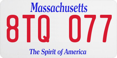 MA license plate 8TQ077