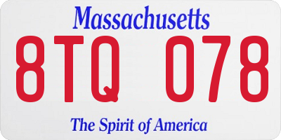 MA license plate 8TQ078