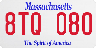 MA license plate 8TQ080