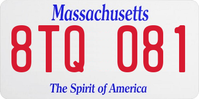 MA license plate 8TQ081