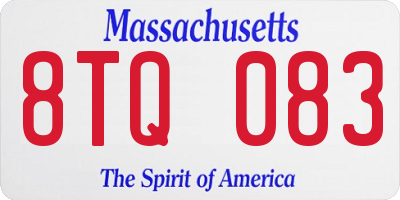 MA license plate 8TQ083