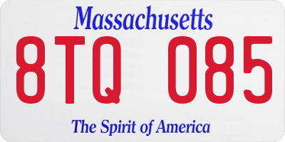 MA license plate 8TQ085