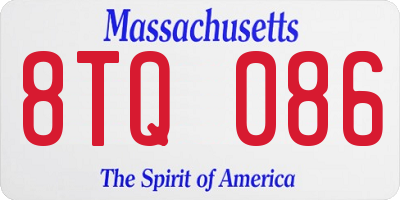 MA license plate 8TQ086