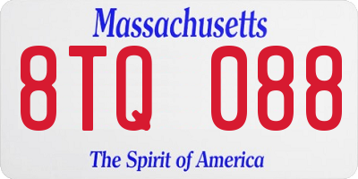 MA license plate 8TQ088