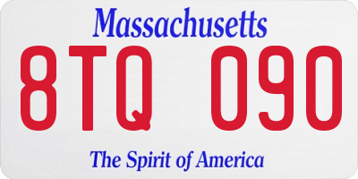 MA license plate 8TQ090