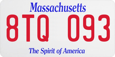 MA license plate 8TQ093
