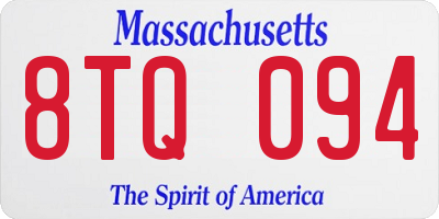 MA license plate 8TQ094