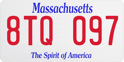 MA license plate 8TQ097