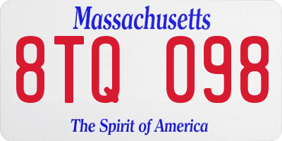 MA license plate 8TQ098