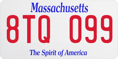 MA license plate 8TQ099
