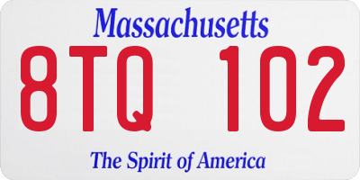 MA license plate 8TQ102