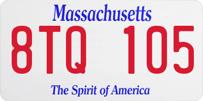 MA license plate 8TQ105