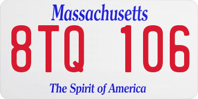 MA license plate 8TQ106