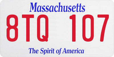 MA license plate 8TQ107