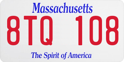MA license plate 8TQ108